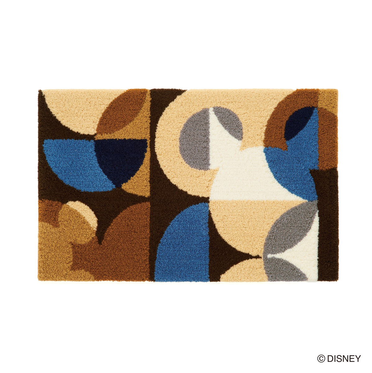 ディズニー ミッキー マット セミサークル ブルー 50×80cm DMM-4041