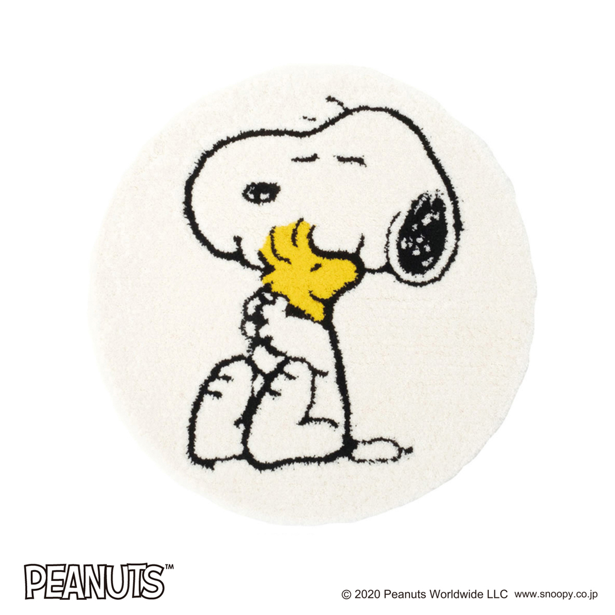 PEANUTS スヌーピー マット クロースフレンド ホワイト 65×65cm