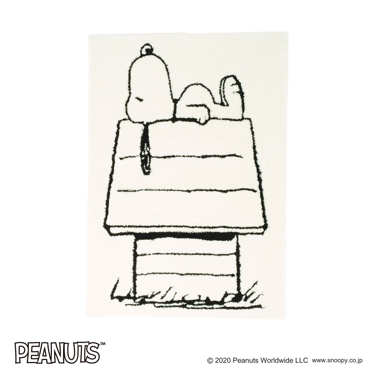 PEANUTS スヌーピー マット レストエリア ホワイト 70×100cm