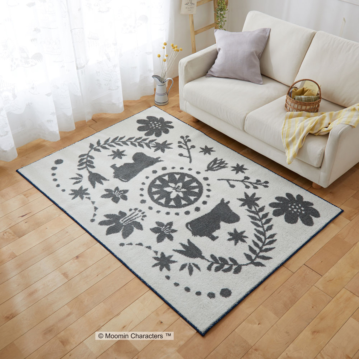 MOOMIN ラグ フォークライン 130×185cm