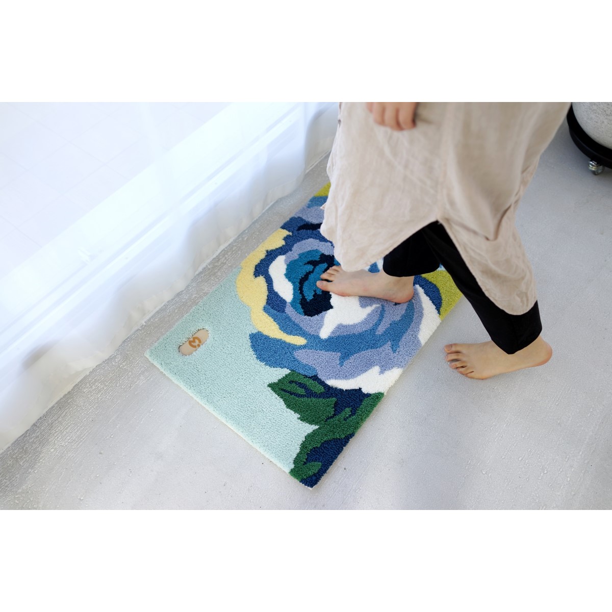 ミラ・ショーン マット MSオールドローズ ブルー 50×80cm