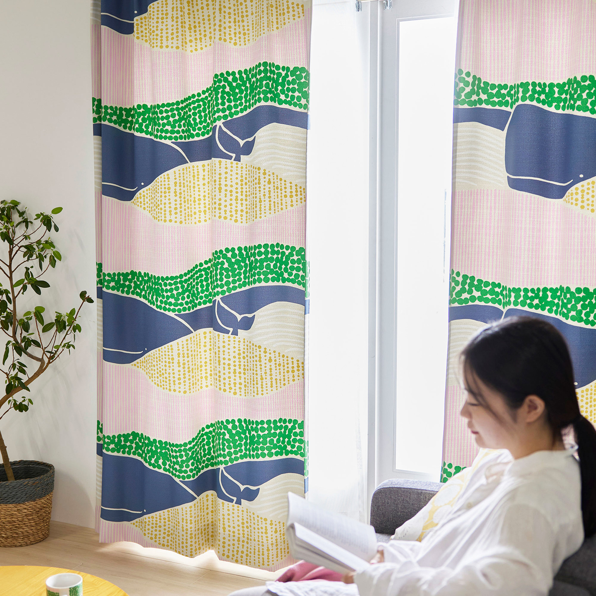 遮光カーテン/ドレープ　KUJIRA　VOYAGE 100×200cm (1枚入り)