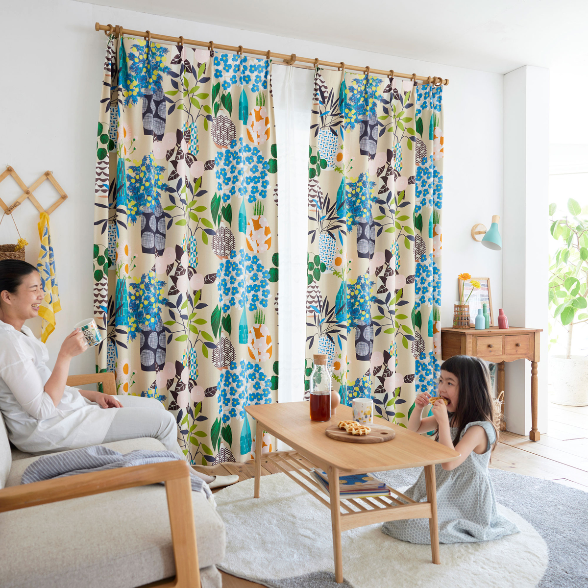 遮光カーテン/ドレープ　FLOWER POT 100×135cm (1枚入り)