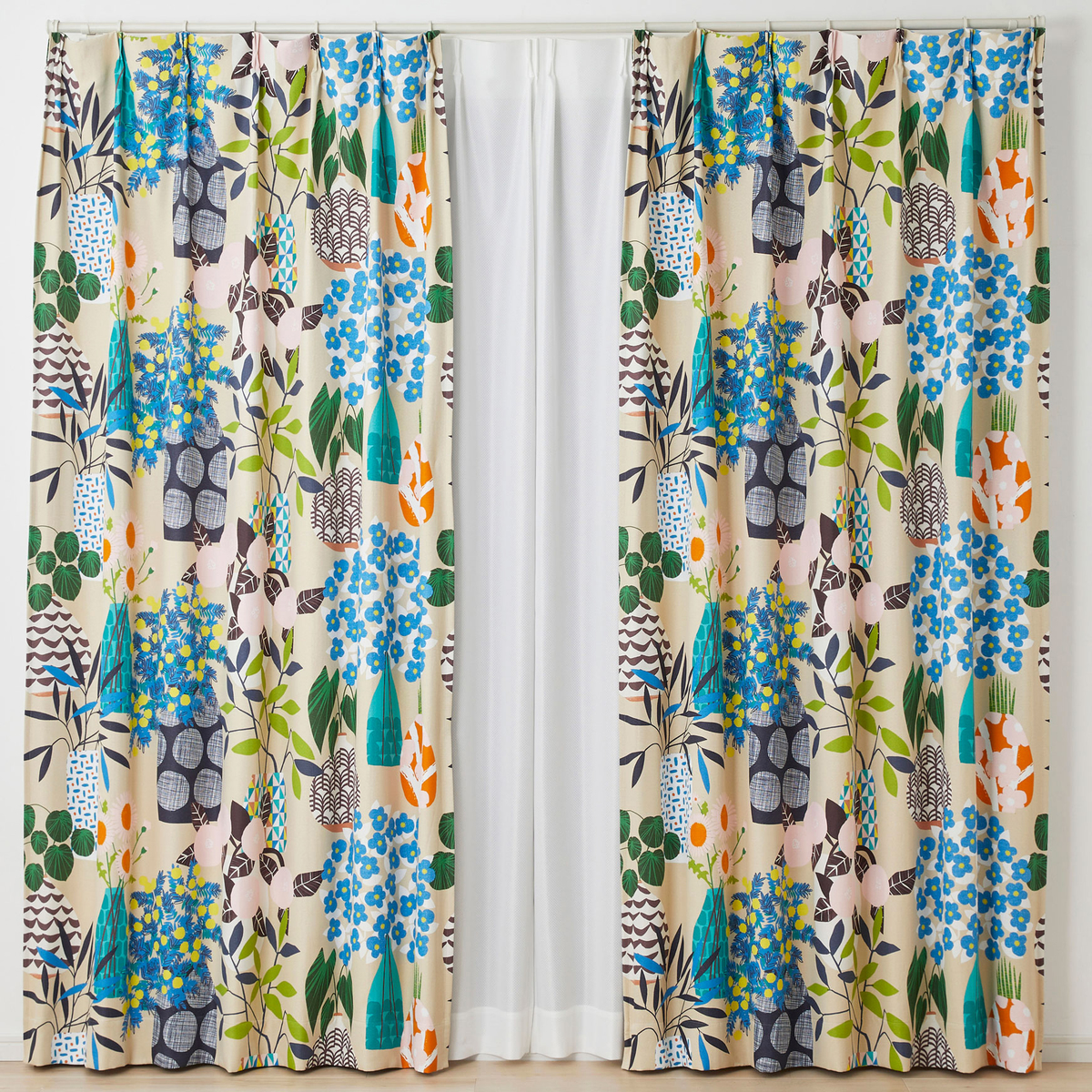 遮光カーテン/ドレープ　FLOWER POT 100×200cm (1枚入り)