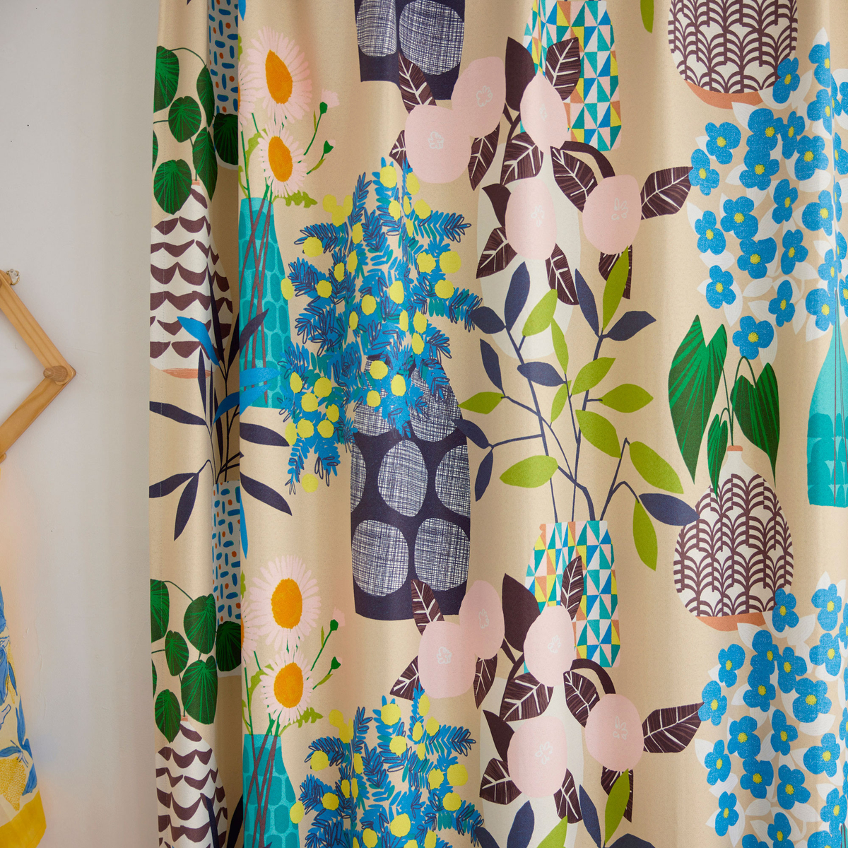 遮光カーテン/ドレープ　FLOWER POT 100×200cm (1枚入り)