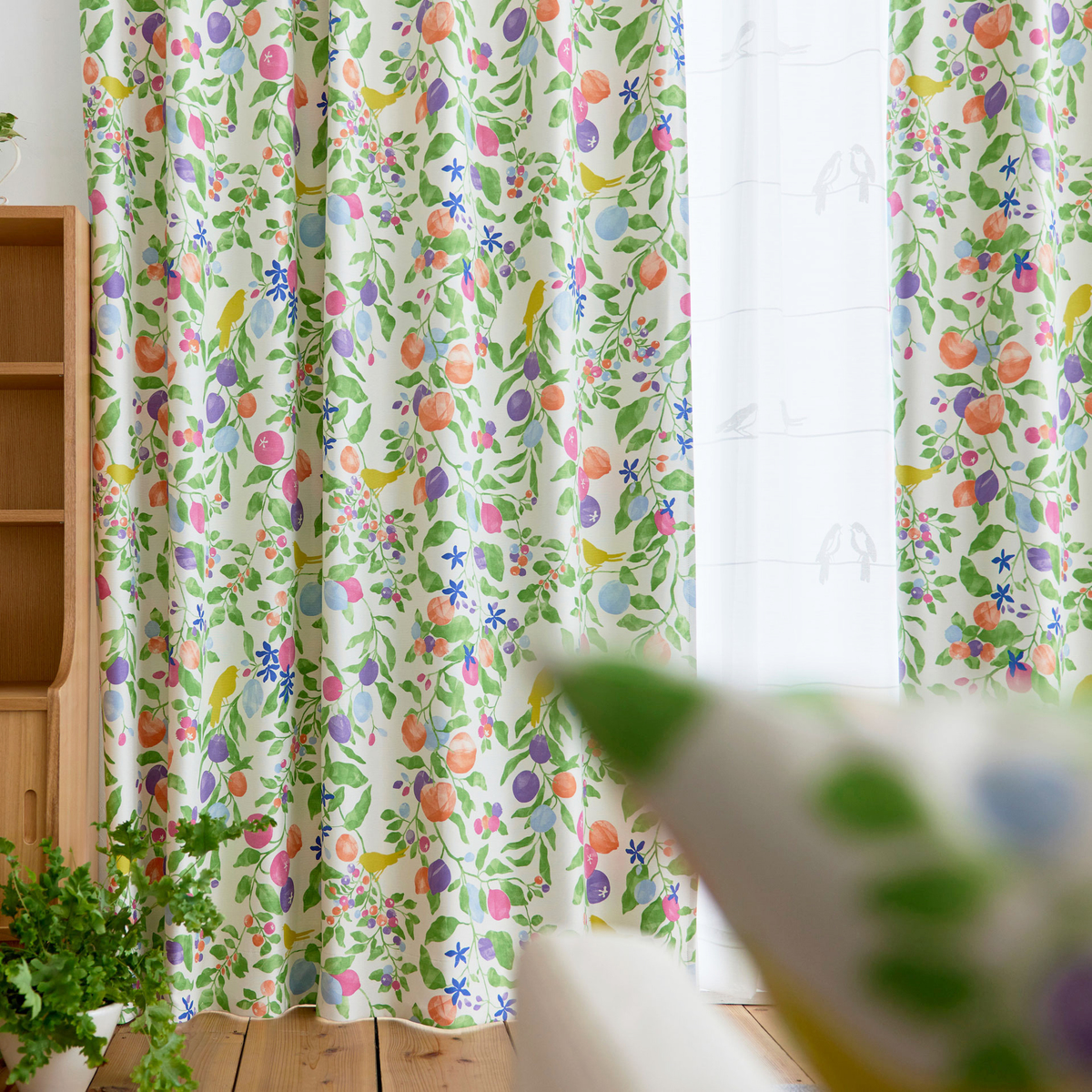 遮光カーテン/ドレープ　FRUITS TORI 100×135cm (1枚入り)