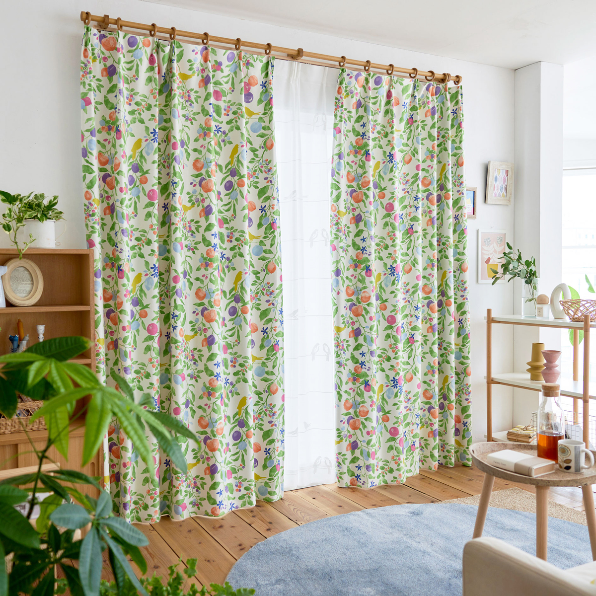 遮光カーテン/ドレープ　FRUITS TORI 100×178cm (1枚入り)