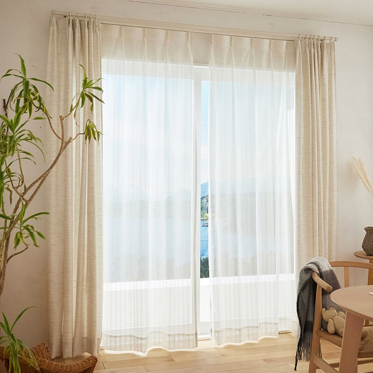 レースカーテン/シアー　Lannel 100×176cm (1枚入り)