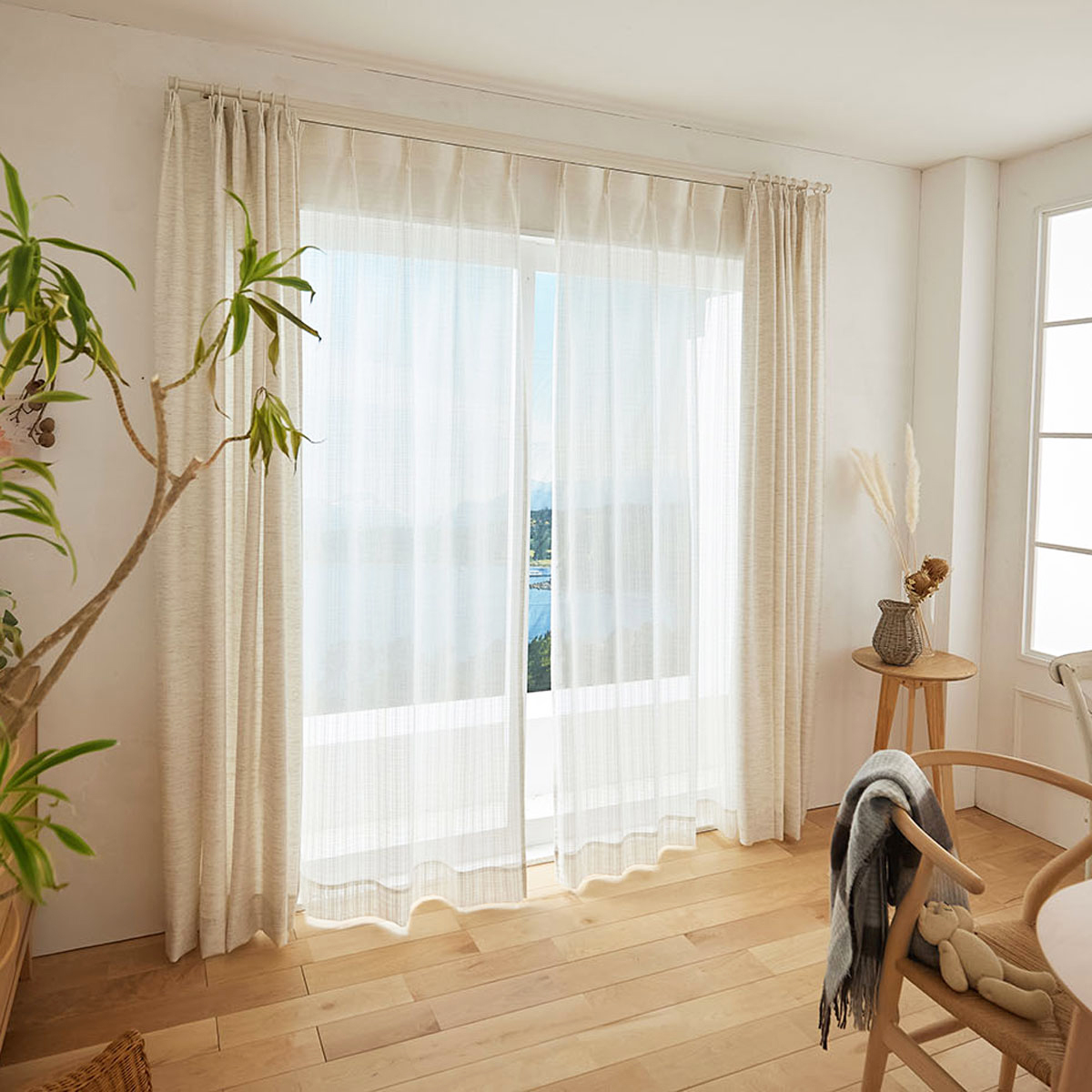 レースカーテン/シアー　Lannel 100×176cm (1枚入り)