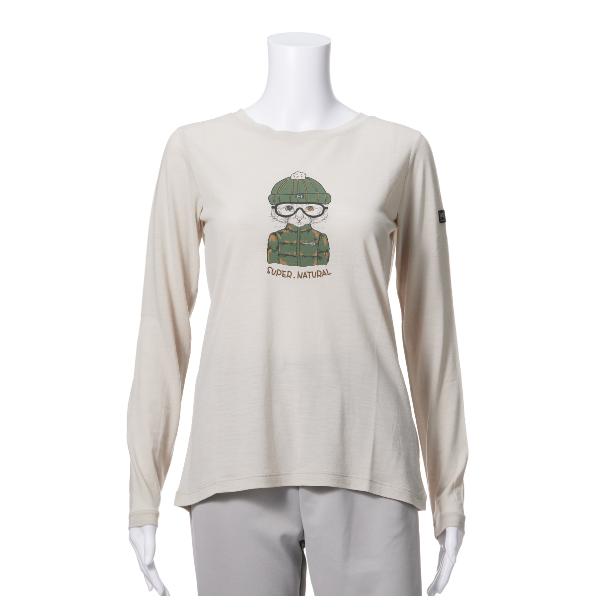 [sn] super.natural. W スノー キャット ロングスリーブ  [フィットネス 長袖シャツ レディース]　