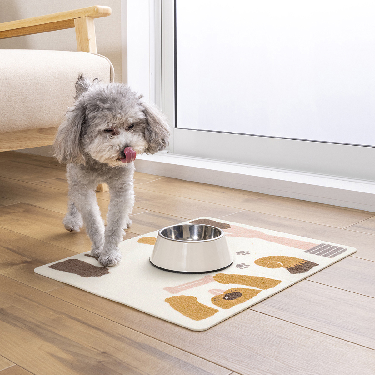 おくだけ吸着ペット用ランチョンマット　犬柄