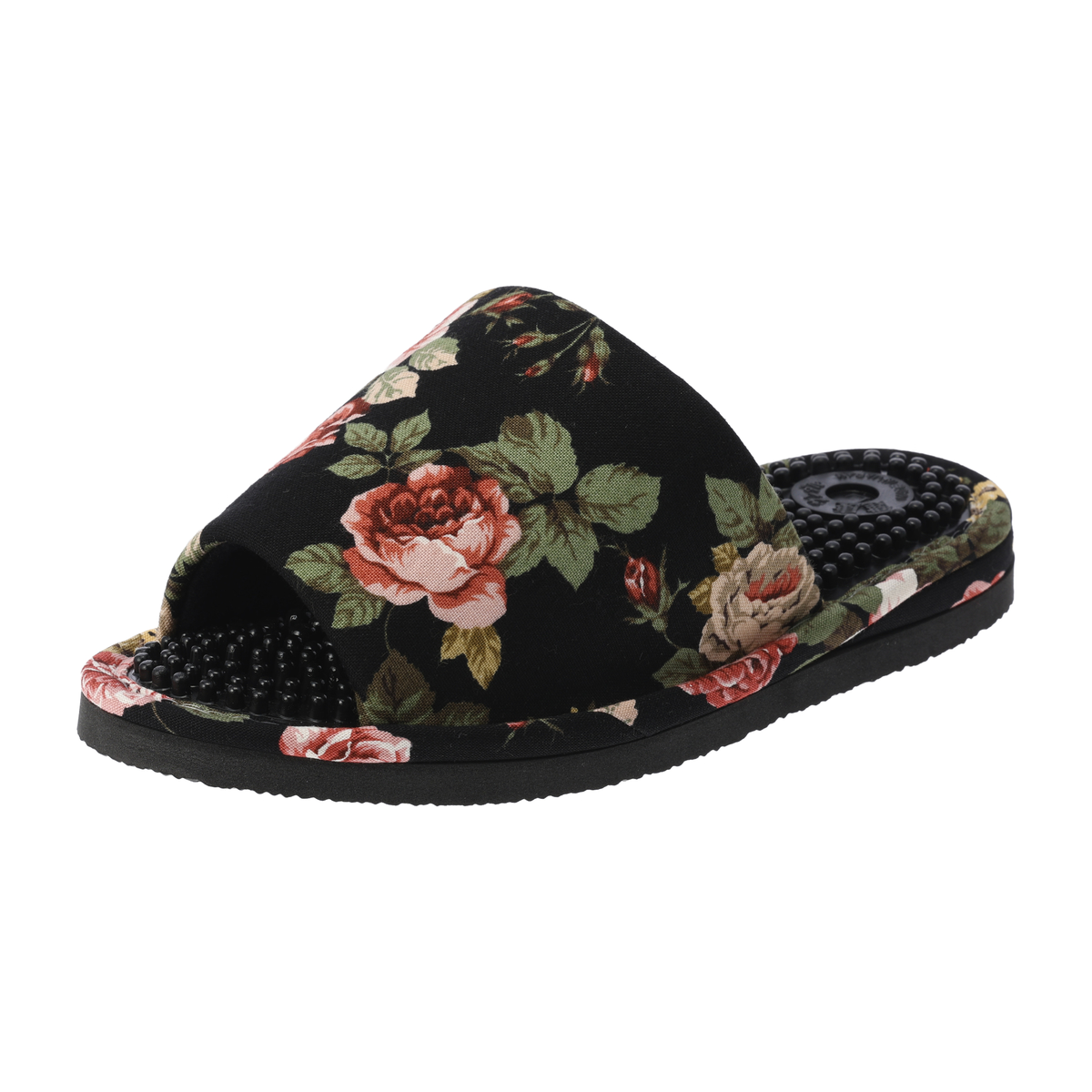 花柄左右付き健康サンダル　RK-23A-20　ブラック　L