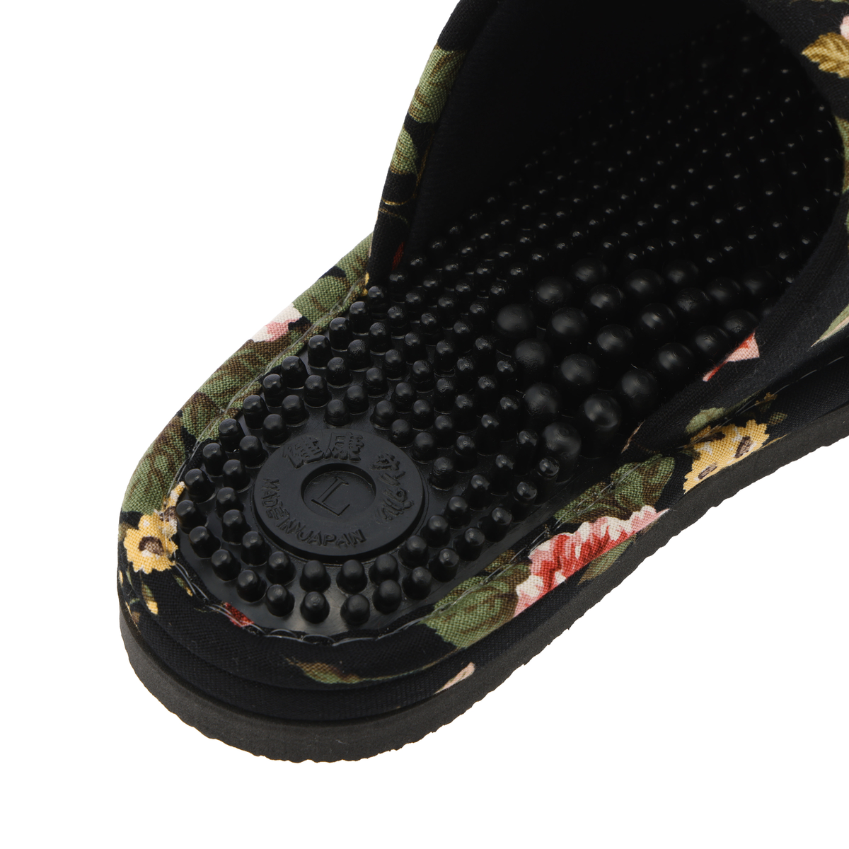 花柄左右付き健康サンダル　RK-23A-20　ブラック　L