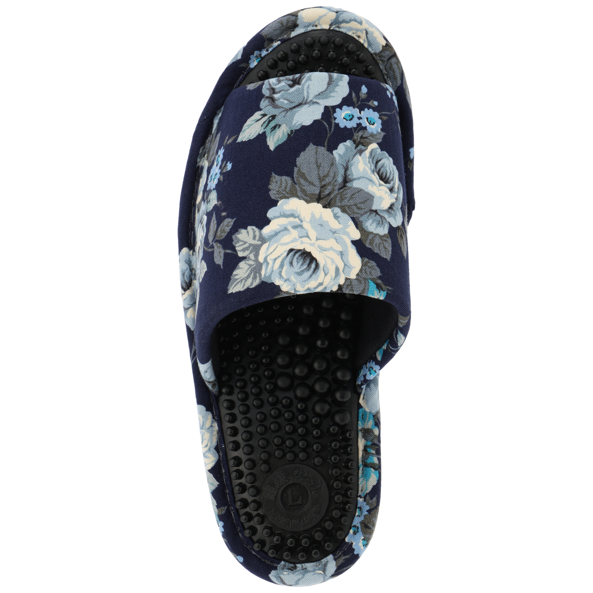 花柄左右付き健康サンダル　RK-23A-20　ネイビー　L