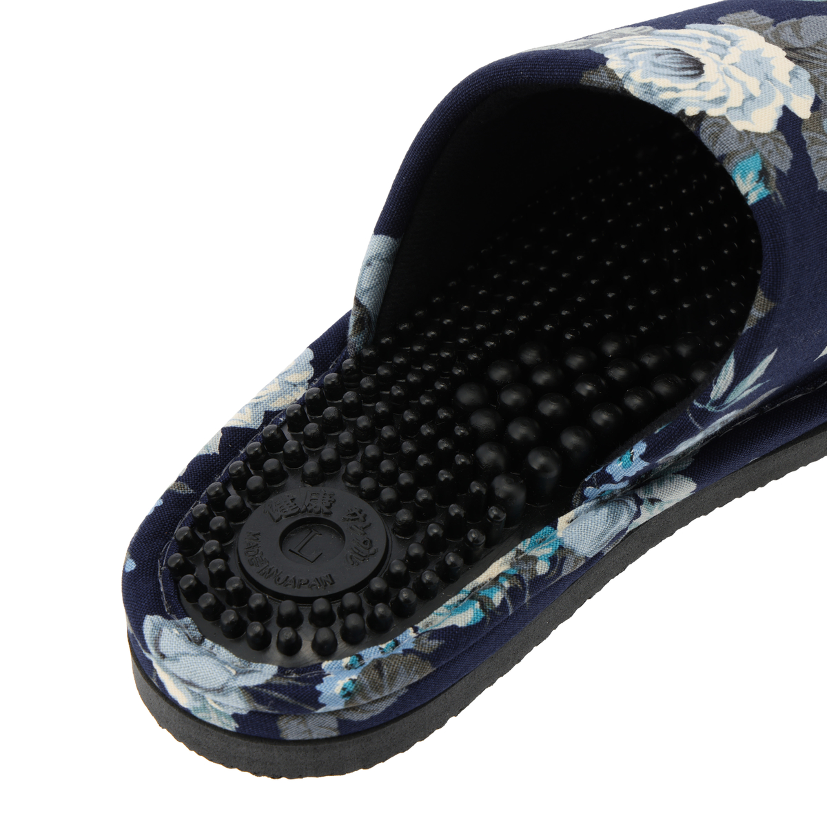 花柄左右付き健康サンダル　RK-23A-20　ネイビー　L