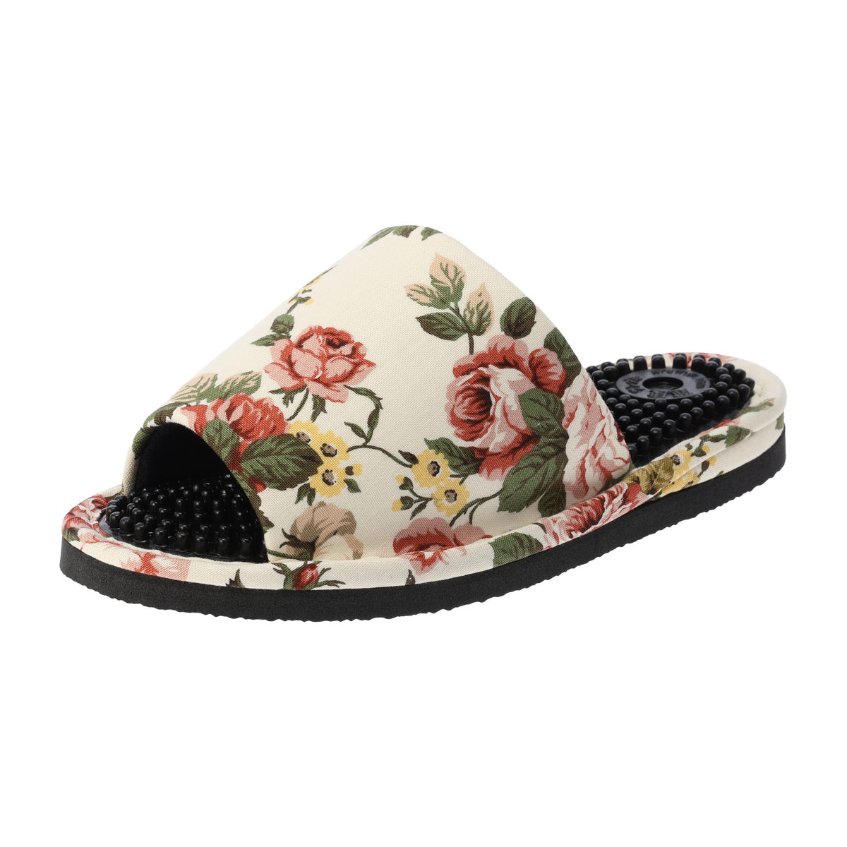 花柄左右付き健康サンダル　RK-23A-20　ホワイト/レッド　L