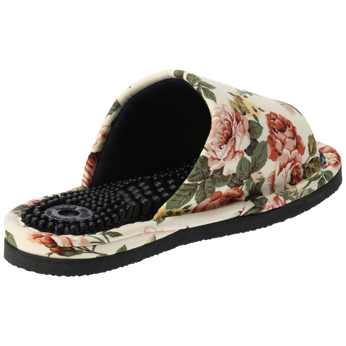 花柄左右付き健康サンダル　RK-23A-20　ホワイト/レッド　L