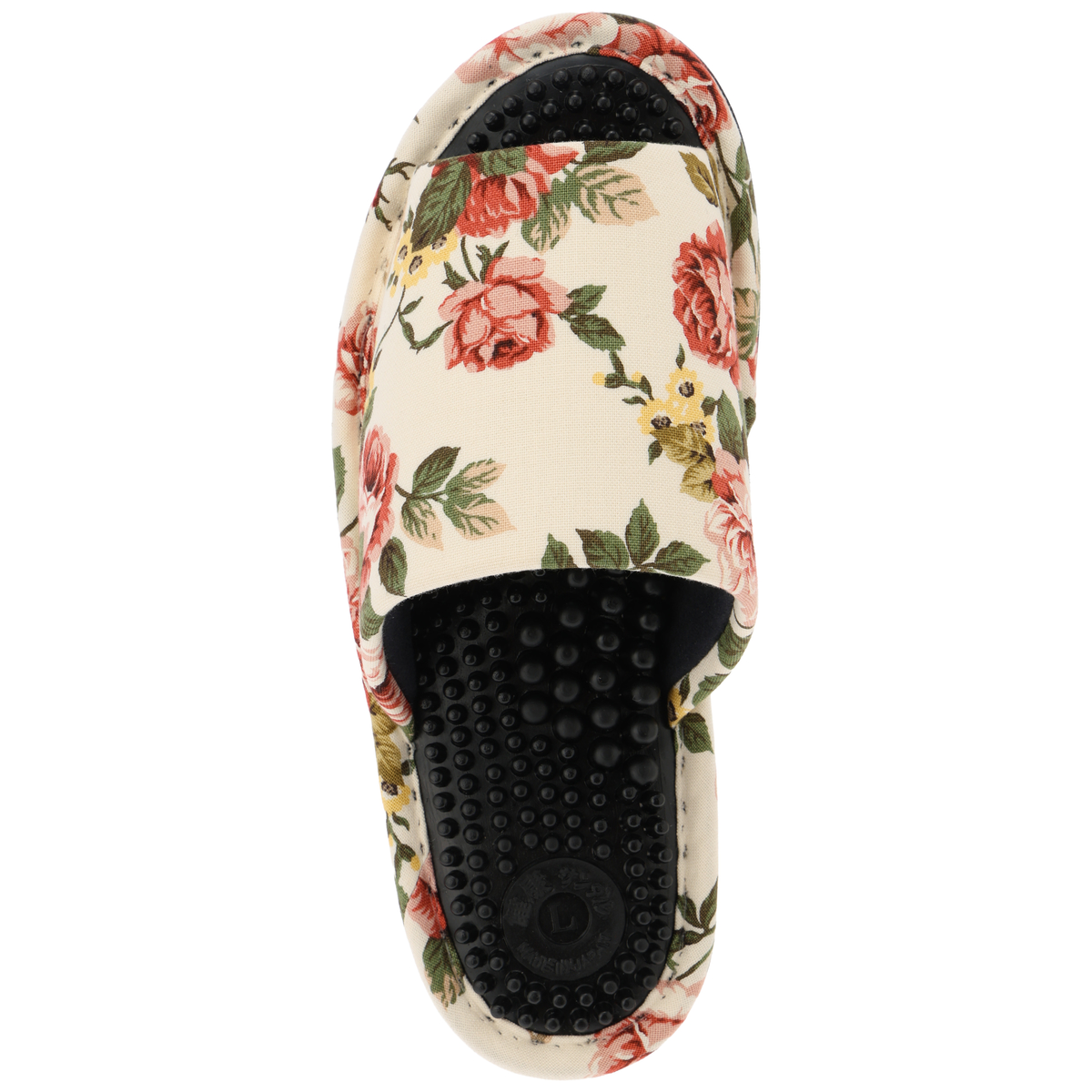 花柄左右付き健康サンダル　RK-23A-20　ホワイト/レッド　L