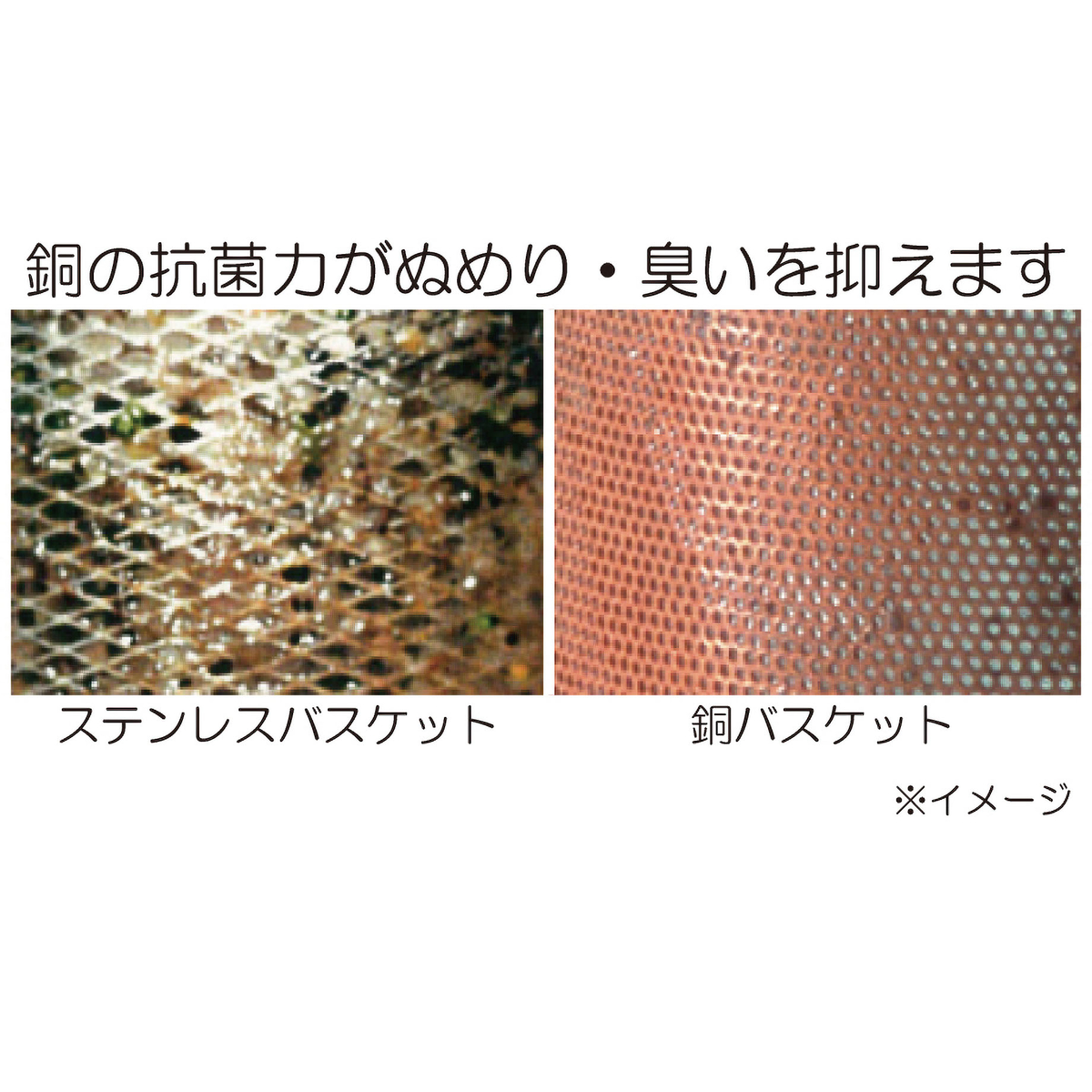 銅の浅型バスケット
