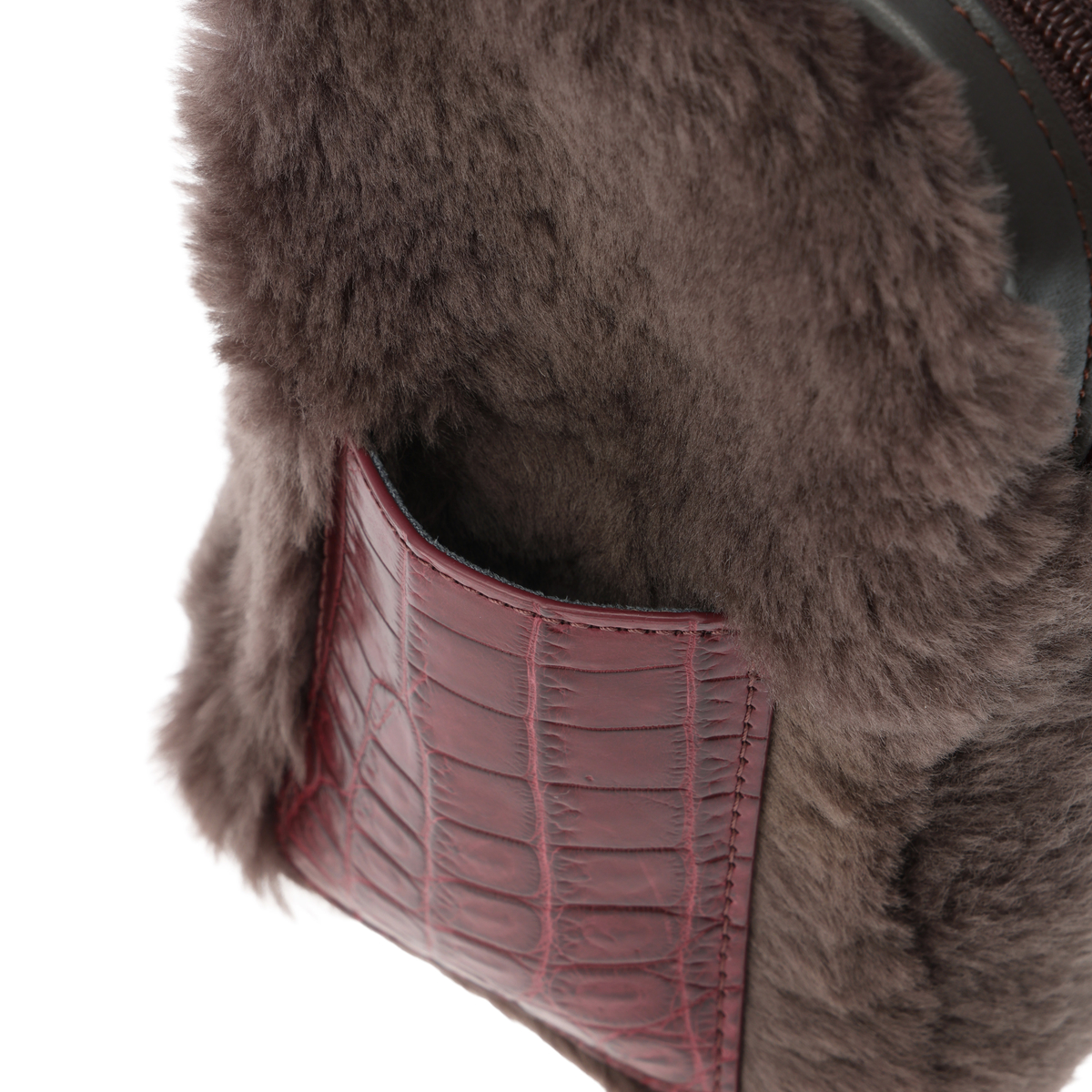 【サンポー】ムートン×クロコダイル 携帯ポシェット