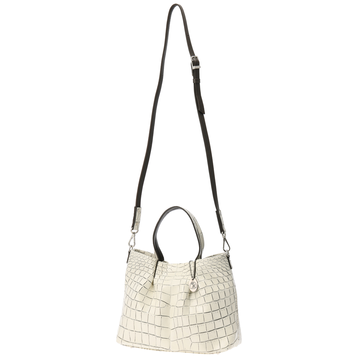 【サンポー】マットクロコダイル ドレープデザイン 2WAYトートバッグ