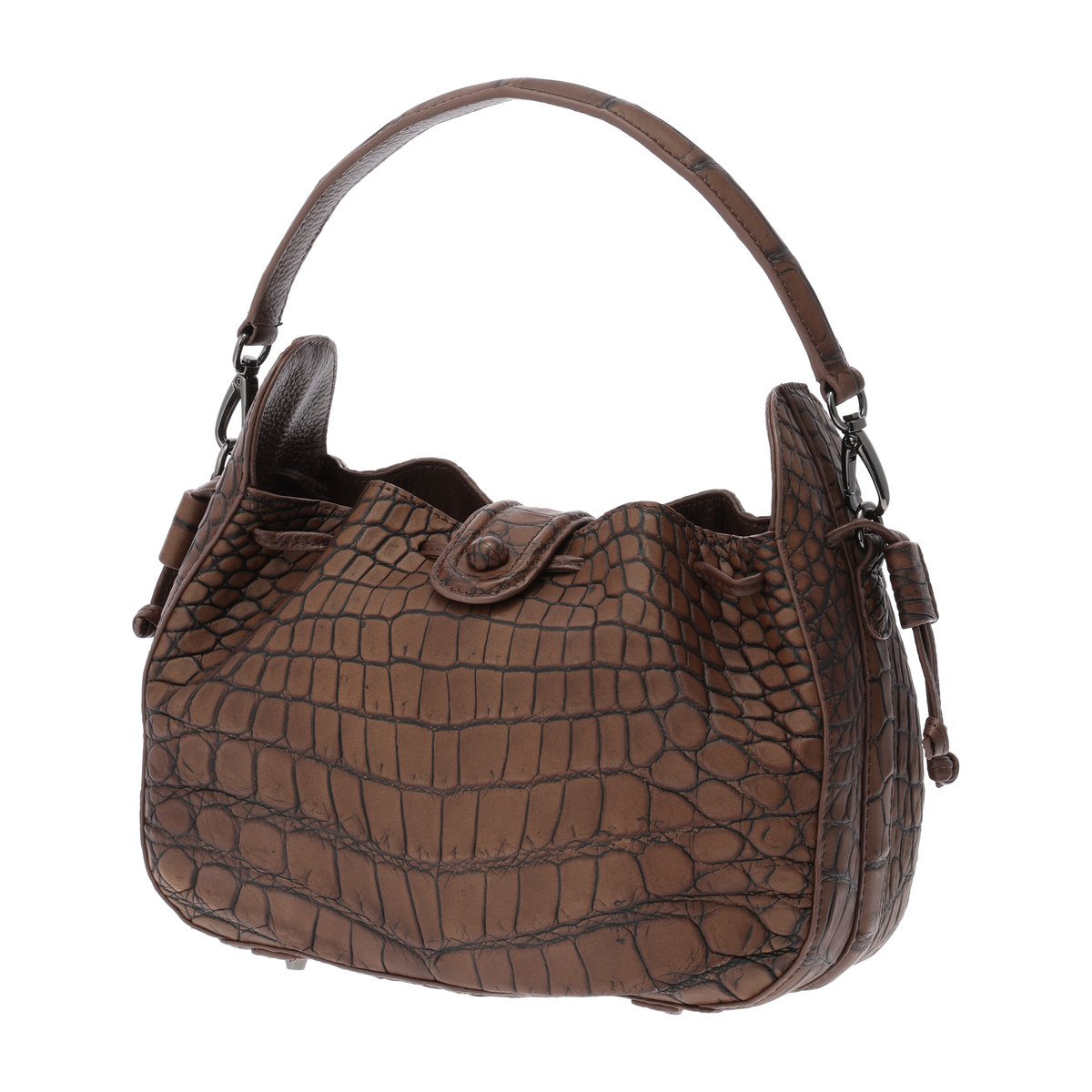 【サンポー】マットクロコダイル ウォレット付き2WAYバッグ