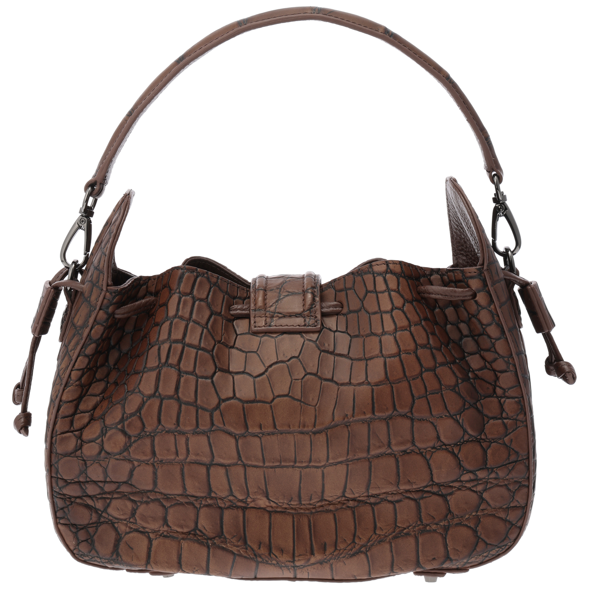 【サンポー】マットクロコダイル ウォレット付き2WAYバッグ