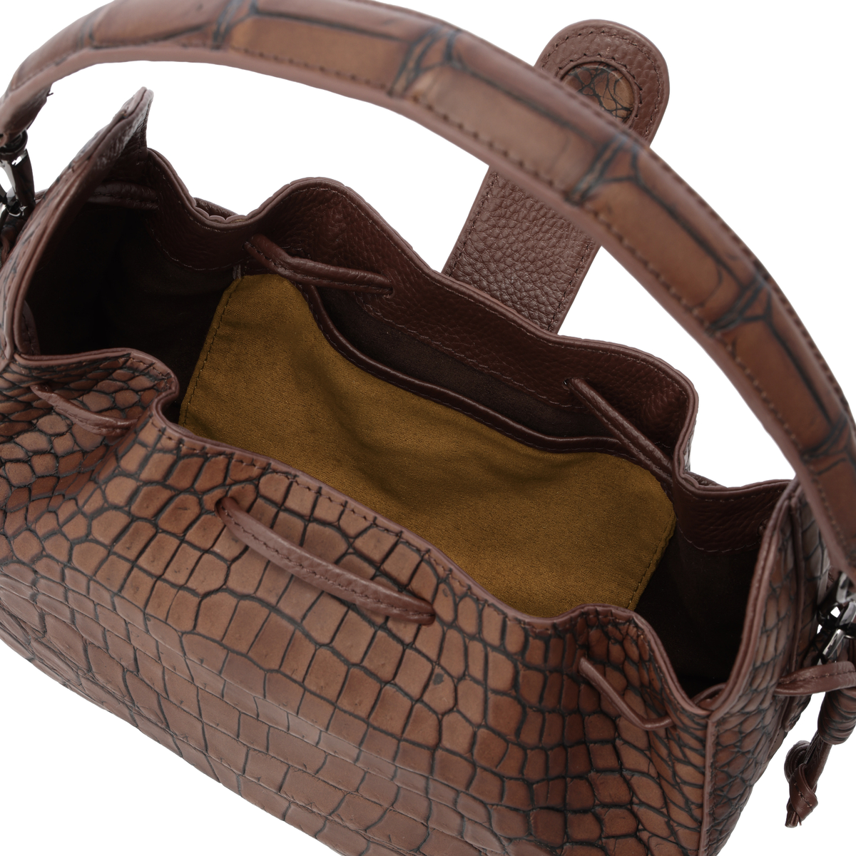 【サンポー】マットクロコダイル ウォレット付き2WAYバッグ