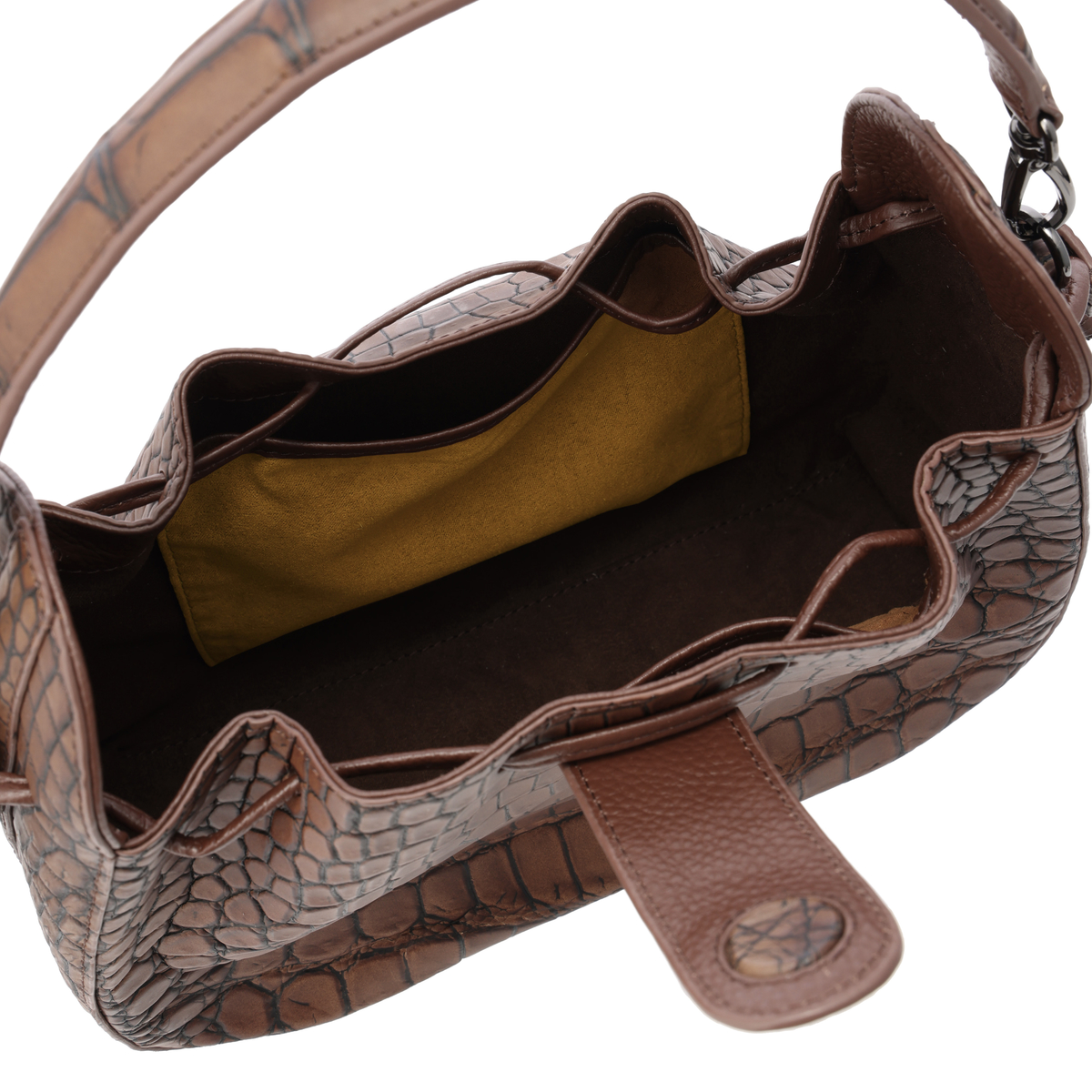 【サンポー】マットクロコダイル ウォレット付き2WAYバッグ