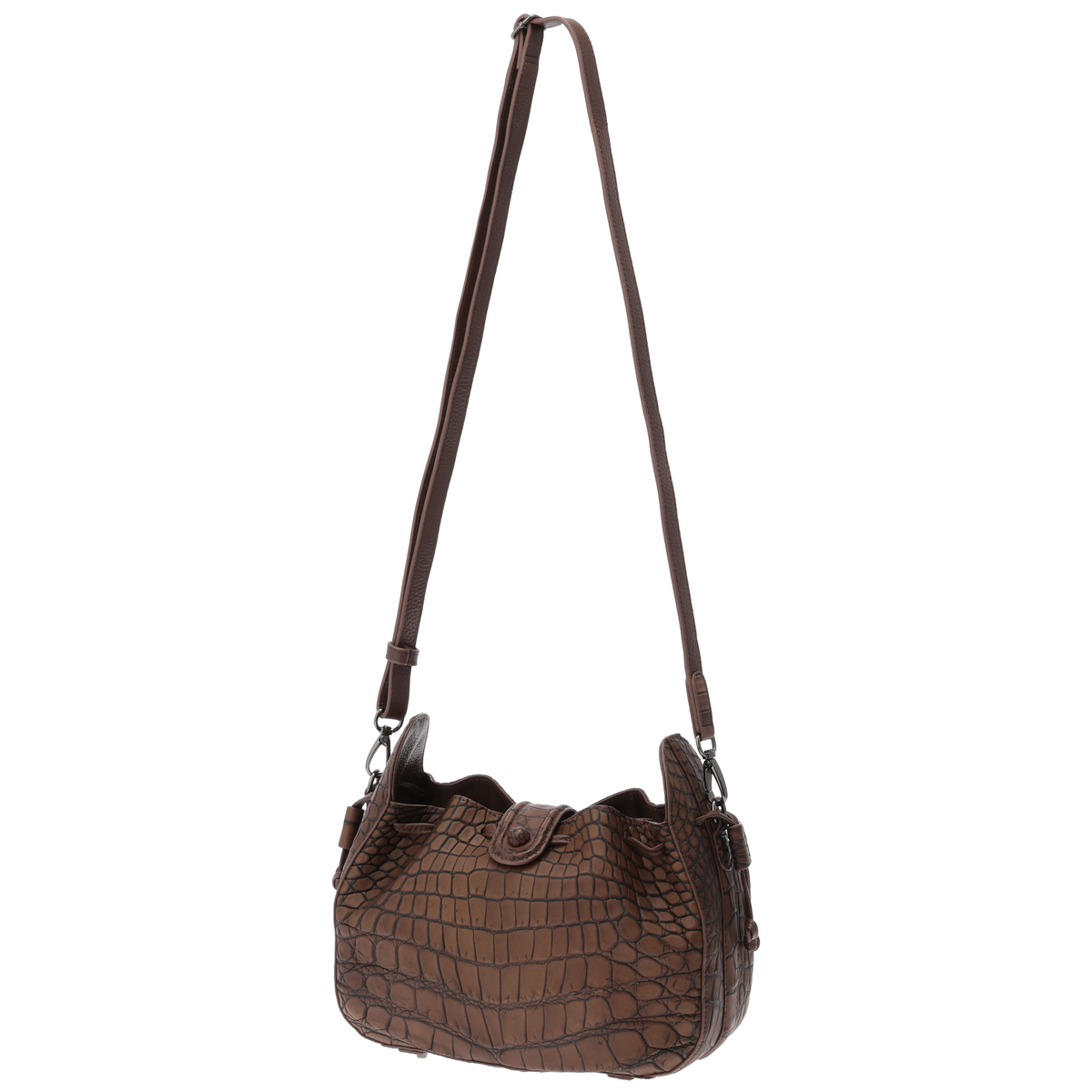 【サンポー】マットクロコダイル ウォレット付き2WAYバッグ