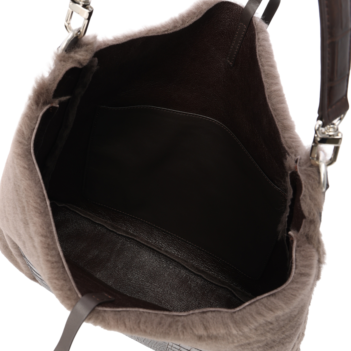 【サンポー】ムートン×クロコダイル リバーシブルバッグ