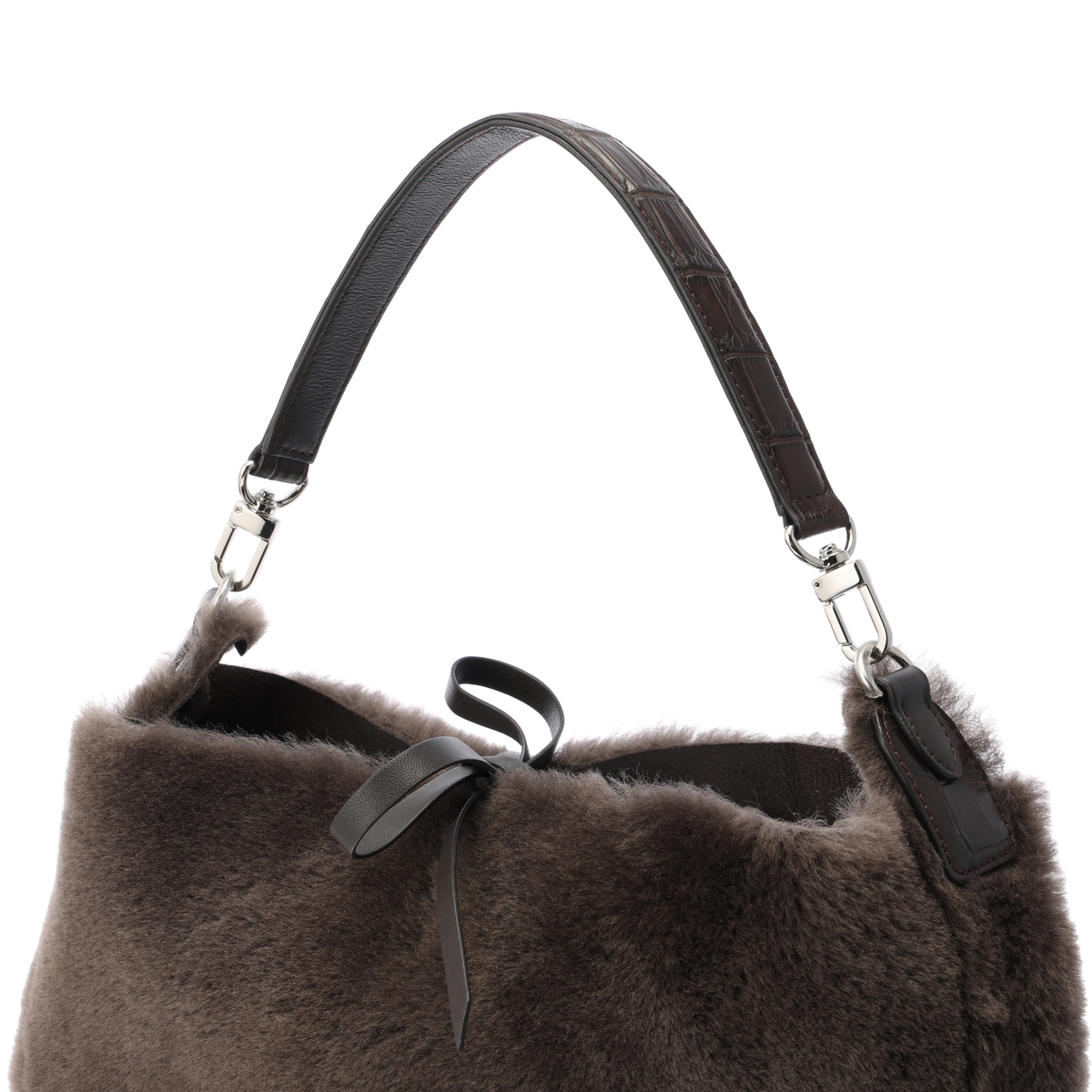 【サンポー】ムートン×クロコダイル リバーシブルバッグ