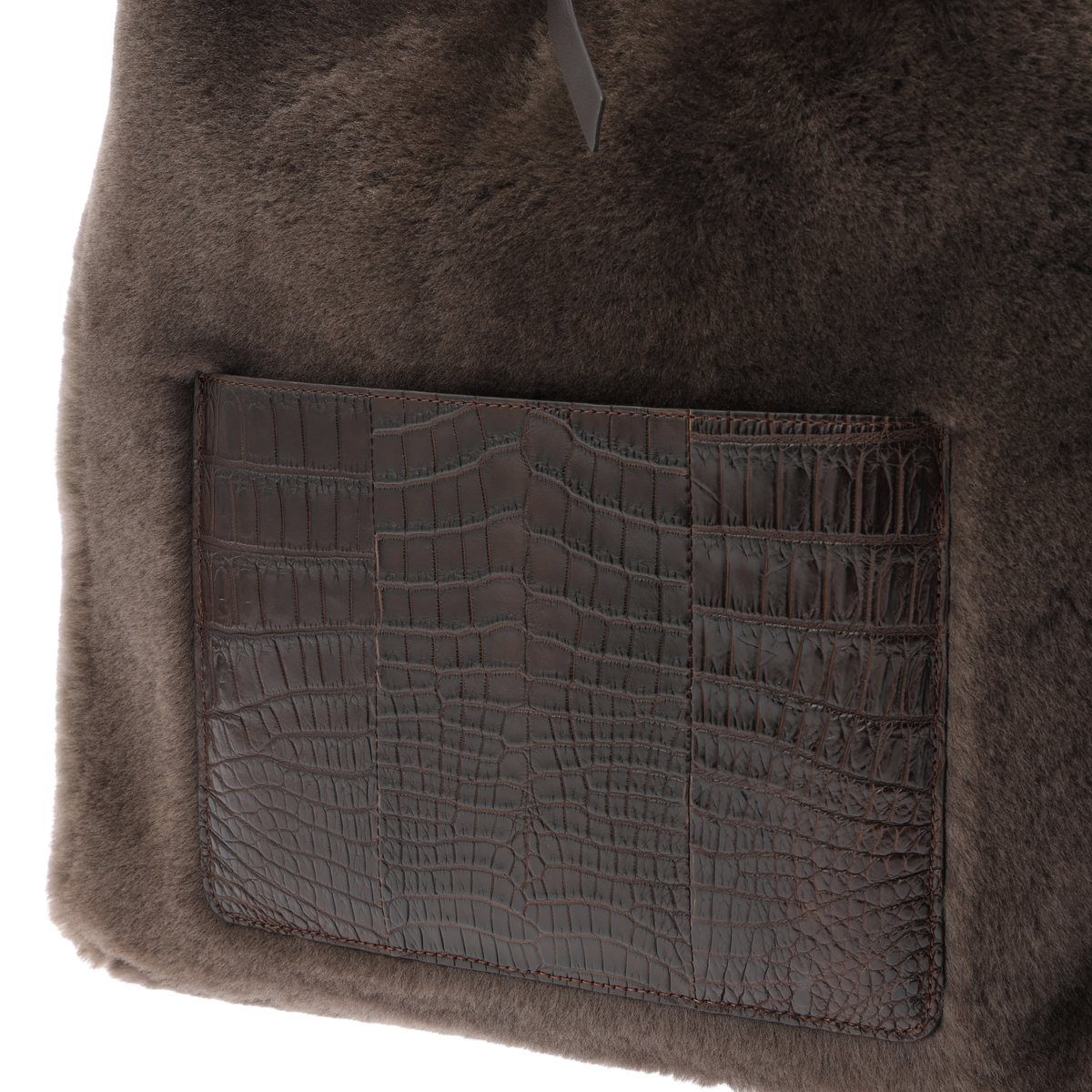 【サンポー】ムートン×クロコダイル リバーシブルバッグ