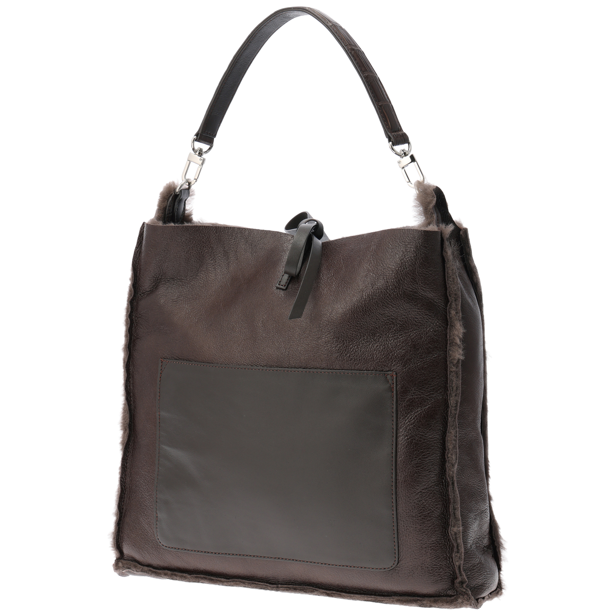 【サンポー】ムートン×クロコダイル リバーシブルバッグ