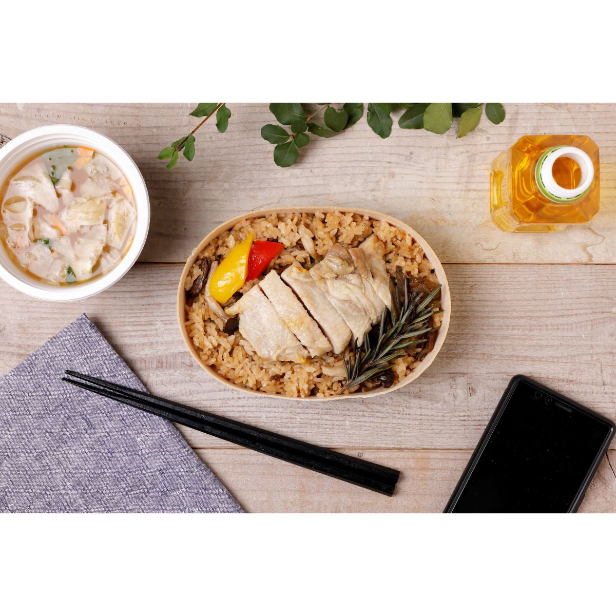 【冷凍】鶏のハーブ焼き×ポルチーニとしめじのキノコご飯