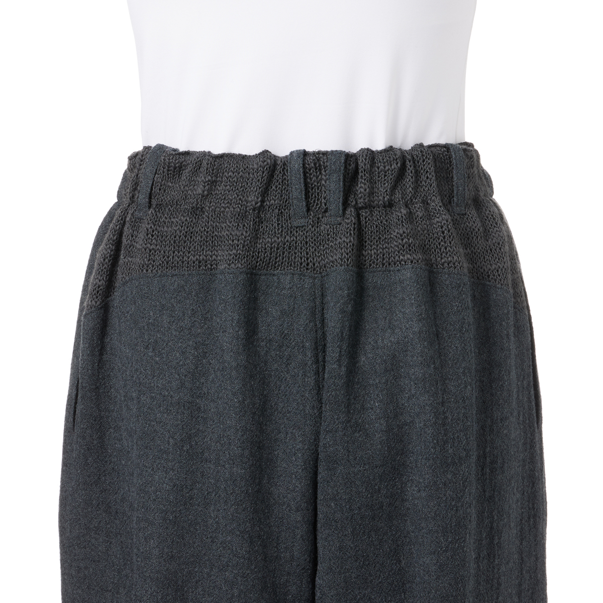 [kumi(クミ)]ウールガーゼ異素材切替パンツ