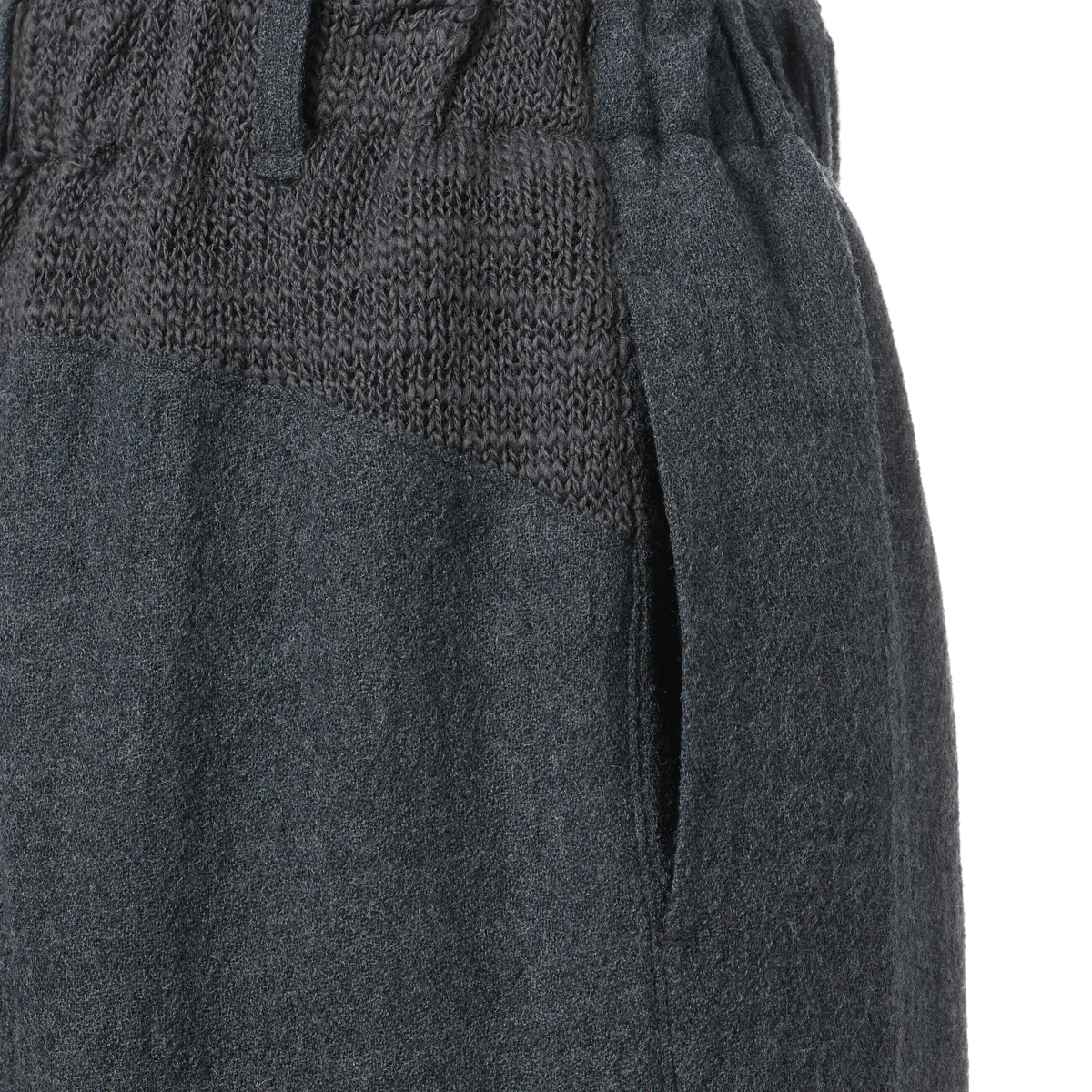 [kumi(クミ)]ウールガーゼ異素材切替パンツ