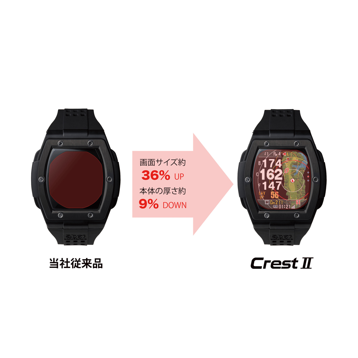 ショットナビ ゴルフ用GPSナビ Crest ブラック×ブラック CrestBKXBK