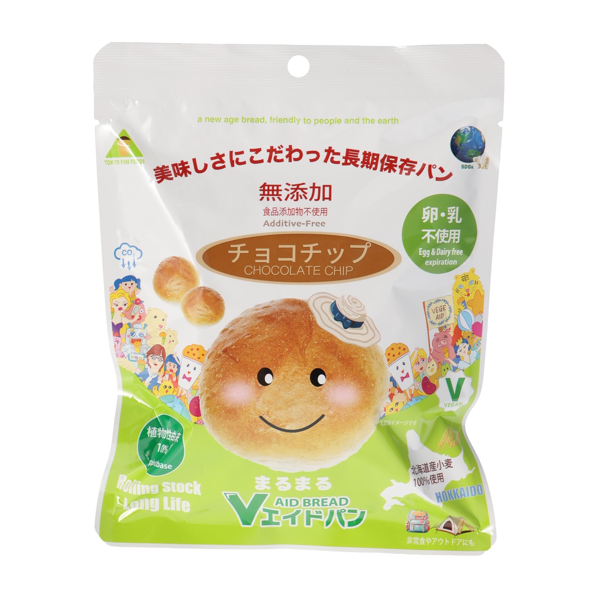 長期保存で防災食にも！Vエイドパン チョコチップ(まるまる) 320219