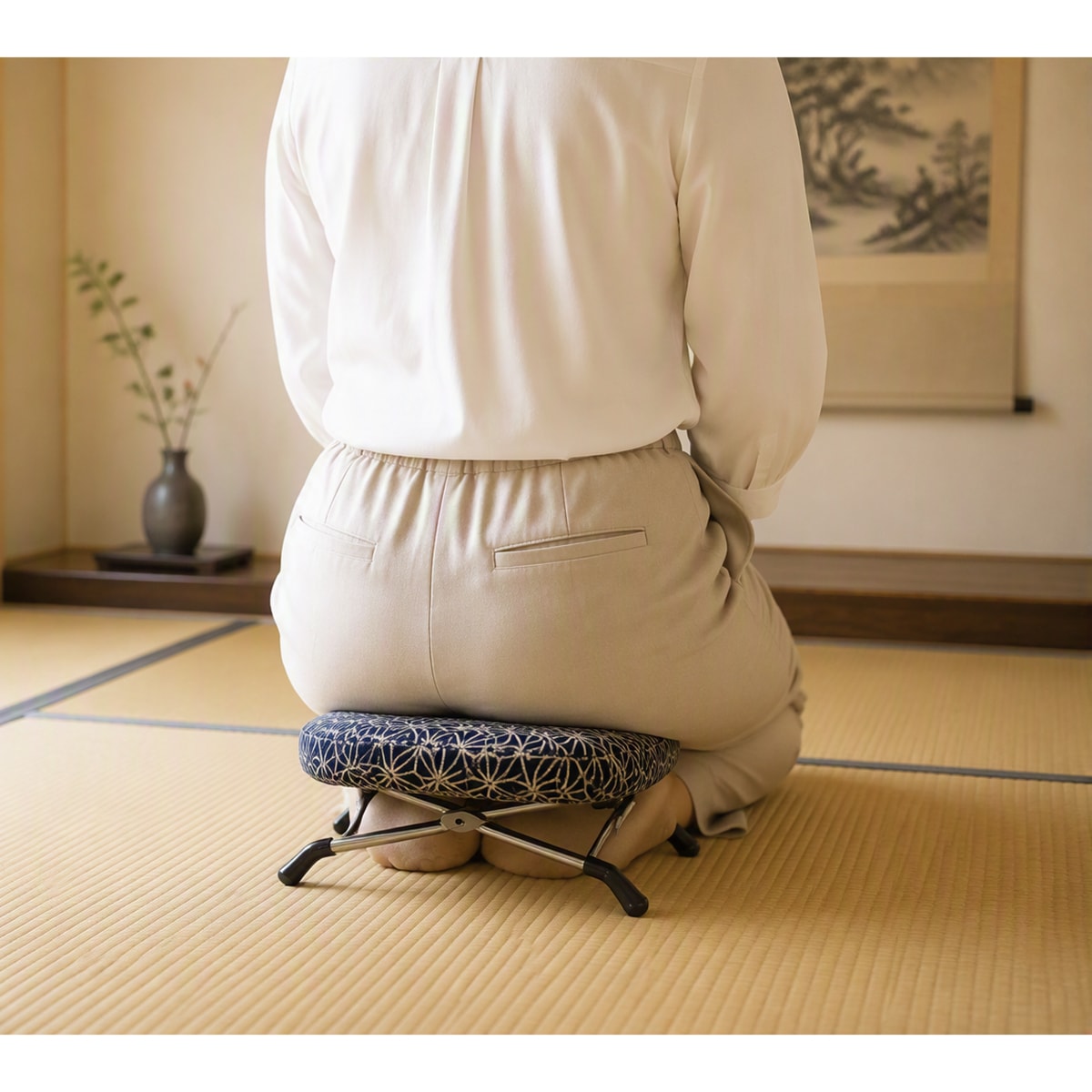 光織物正規品　座椅子三脚 正座椅子3段切替式 | かぜとゆきオンラインショップ