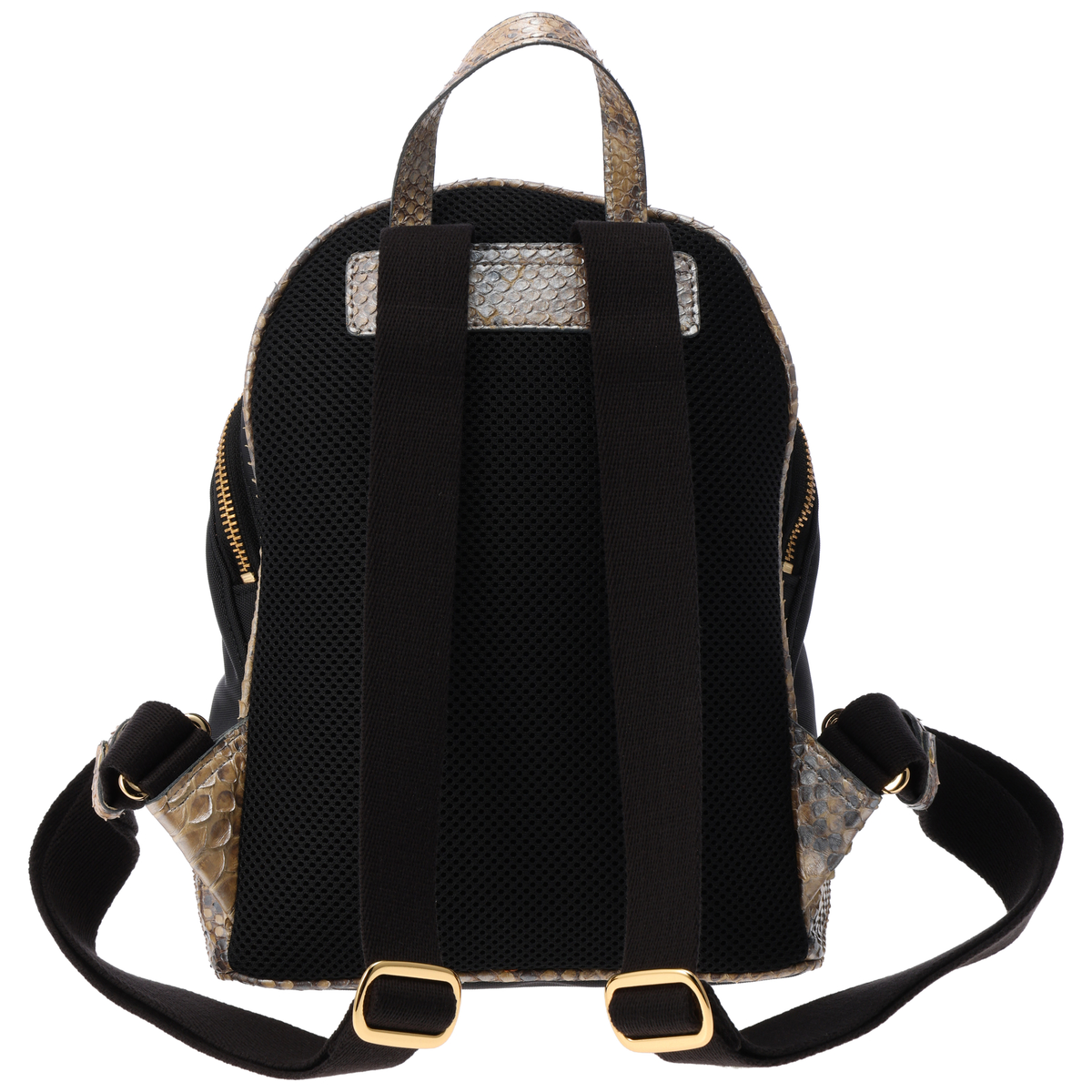 ナイロン×パイソンコンビ　ミニリュック