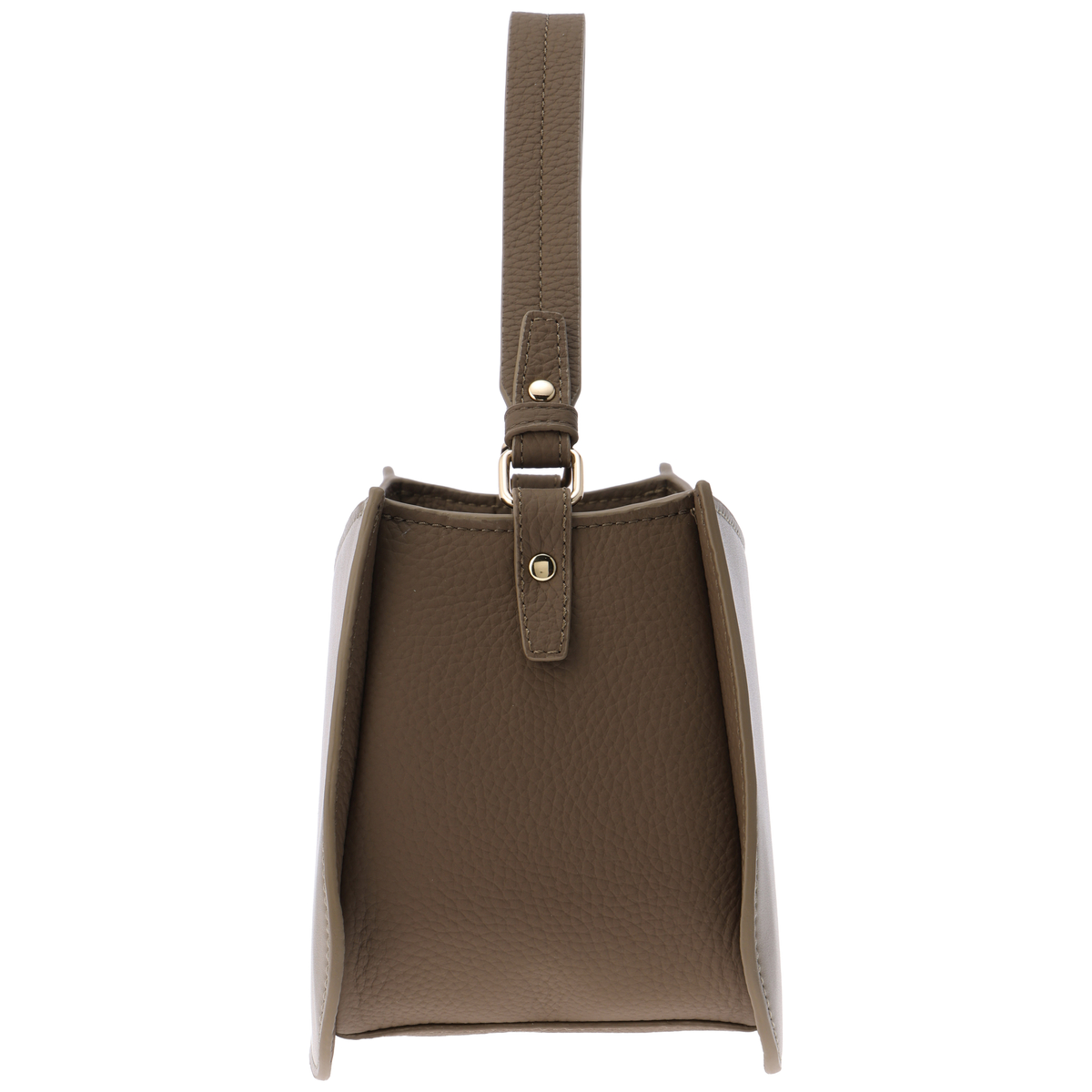 牛革Vカットハンドバッグ