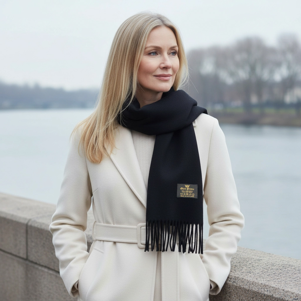 GlenPrince グレンプリンス ラムウールマフラー SLS17-PA900