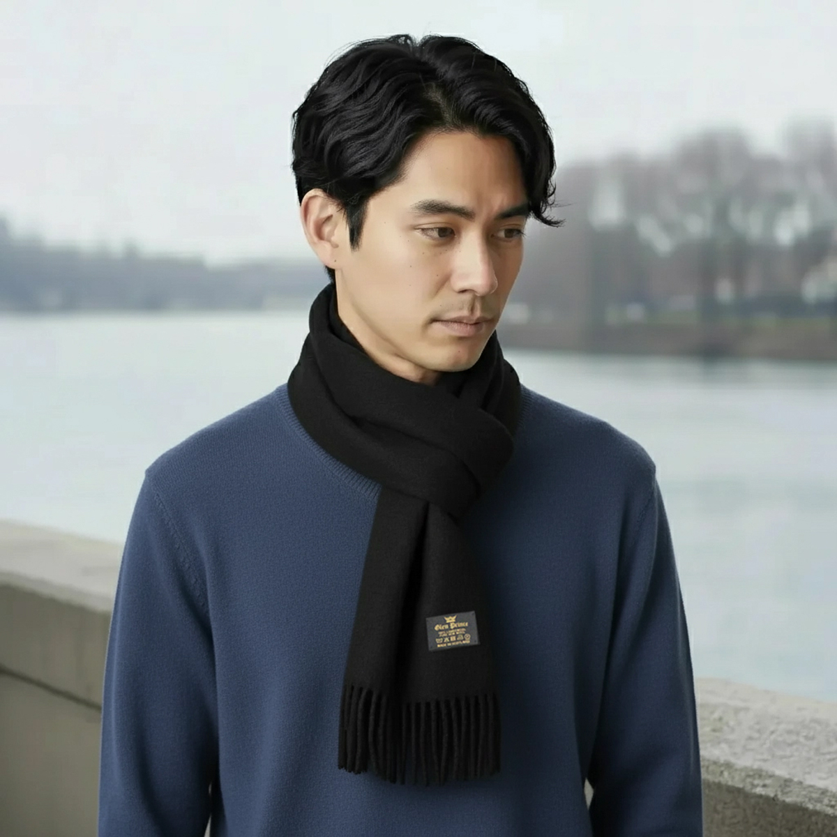 GlenPrince グレンプリンス ラムウールマフラー SLS17-PA900