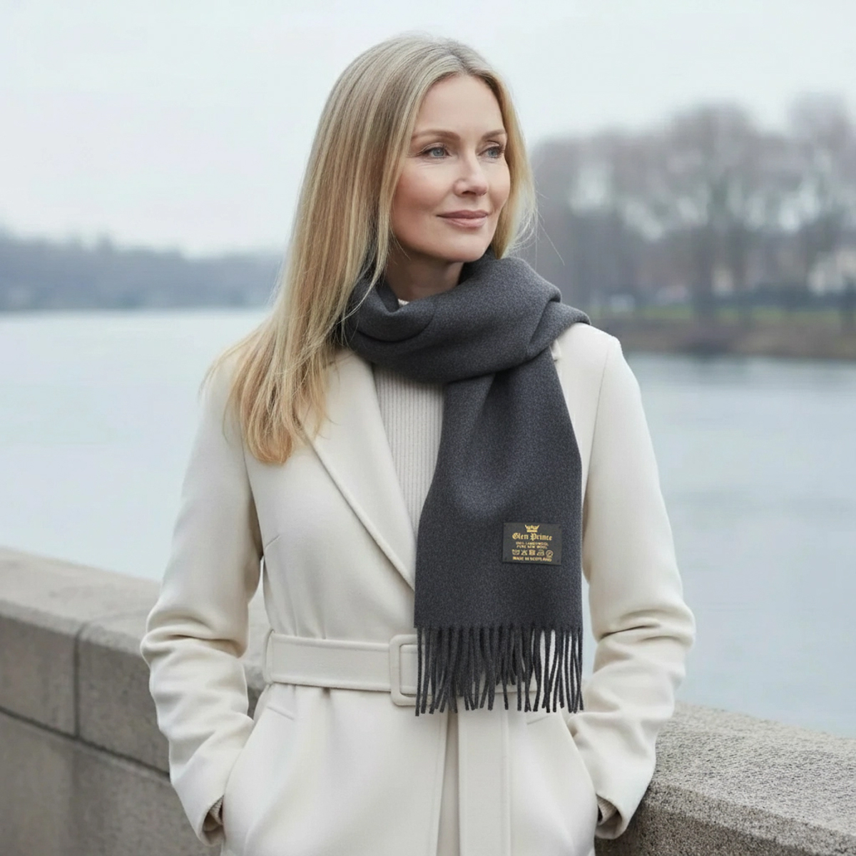 GlenPrince グレンプリンス ラムウールマフラー SLS17-PA700