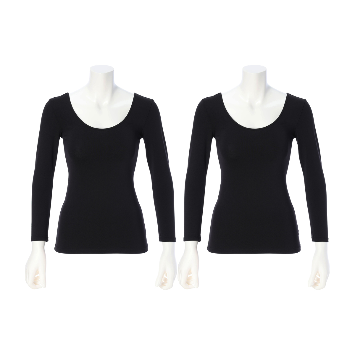 ふわぬく裏起毛インナー８分袖　２枚組