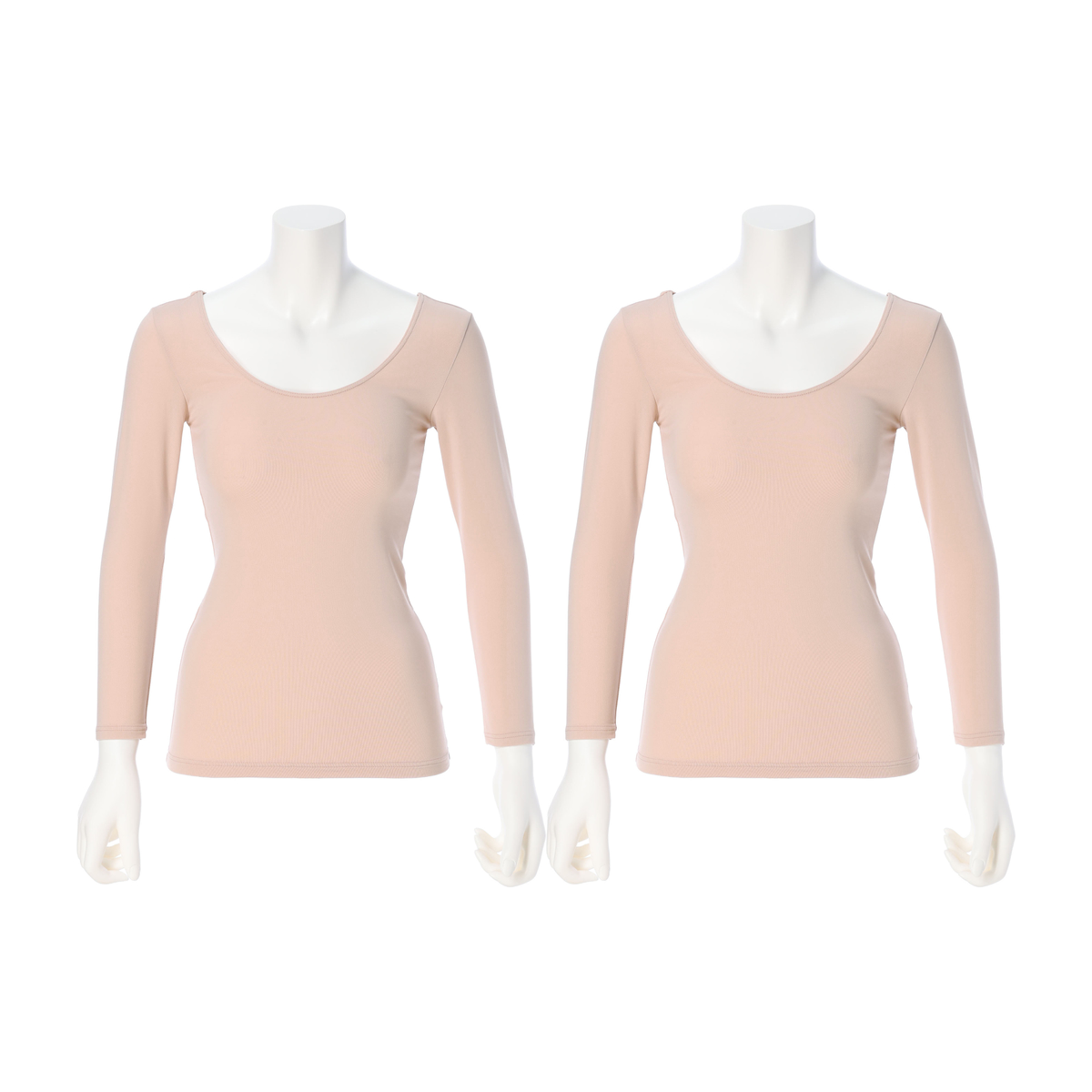 ふわぬく裏起毛インナー８分袖　２枚組