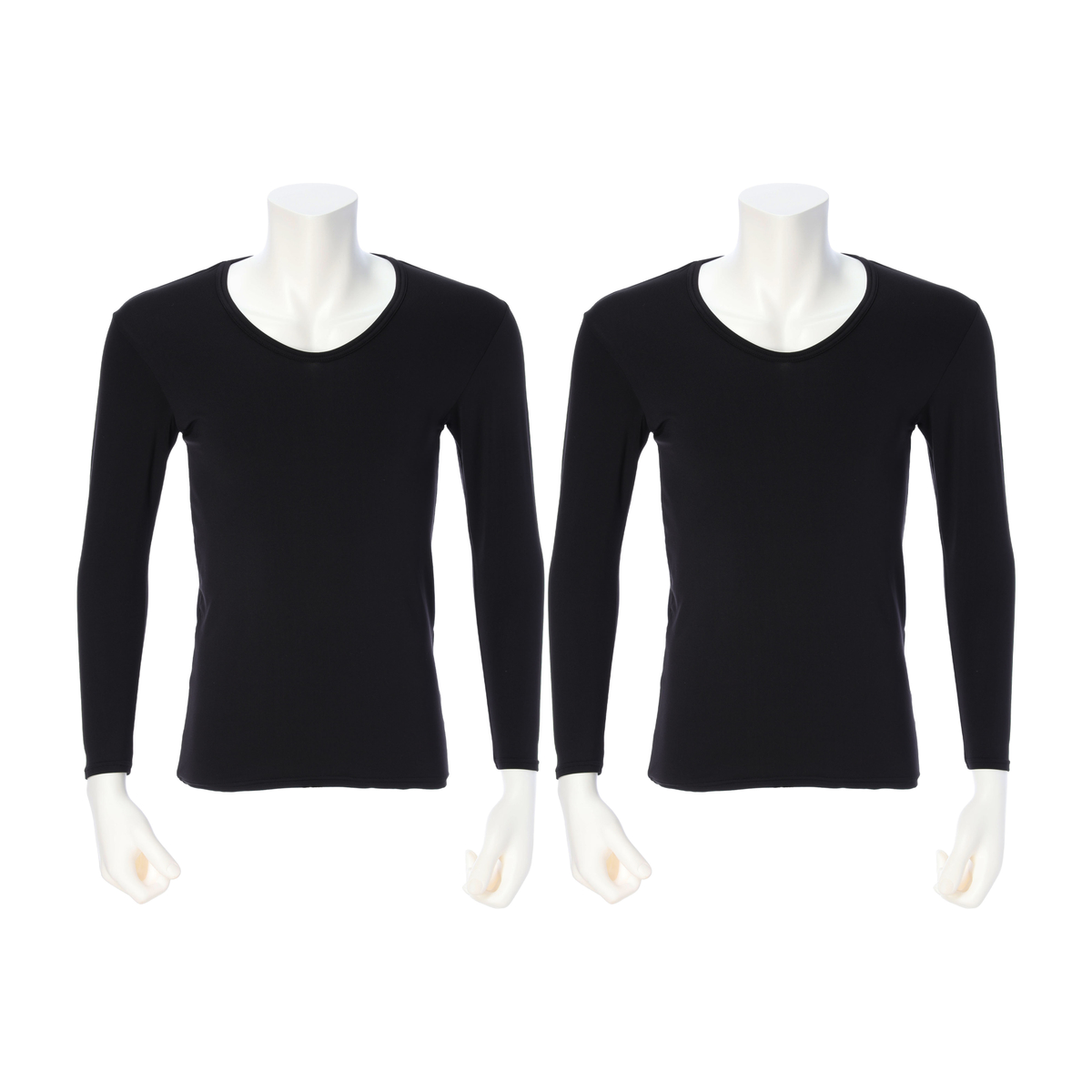 メンズ　ふわぬく裏起毛インナー長袖　２枚組