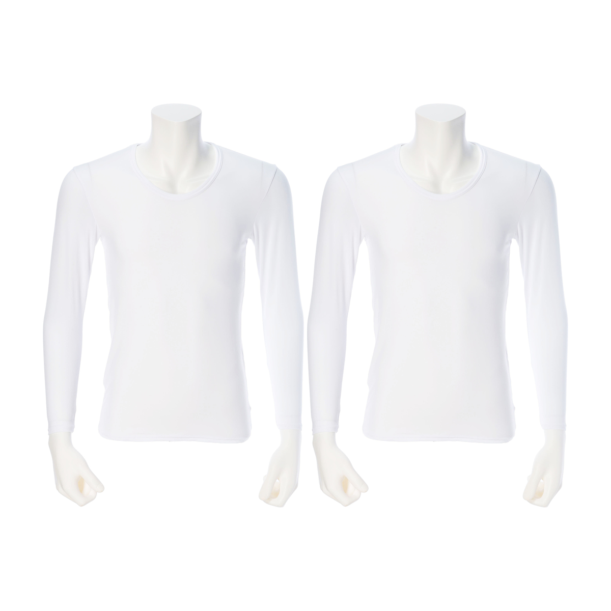 メンズ　ふわぬく裏起毛インナー長袖　２枚組