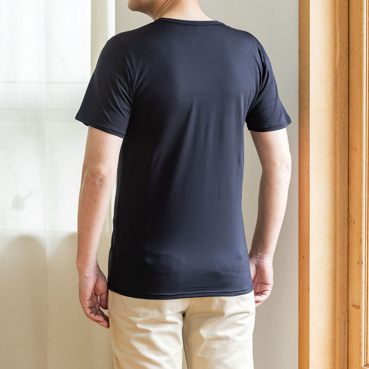 メンズ　ふわぬく裏起毛インナー半袖　２枚組